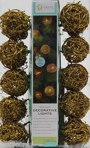 Order Home Collection 10 Count Gold Ball String Indoor/Outdoor Lights NIB - Picture 1 of 1