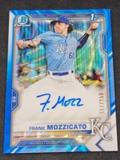 2021 Bowman Chrome Draft Autographs Blue Wave Refractors Frank Mozzicato 117/150