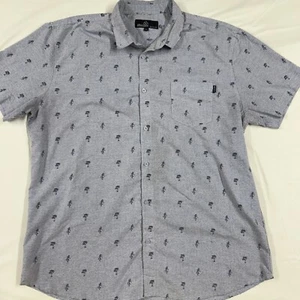 Molokai Surf Co Mens Blue 2XL Short Sleeve Button Up Shirt Chest Pocket Casual - Picture 1 of 9