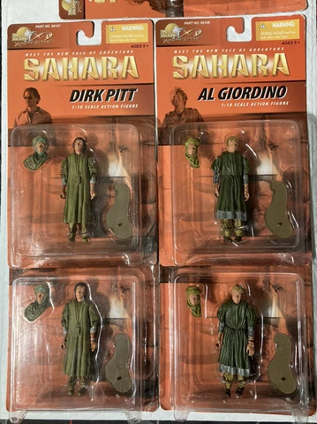 🔥5 SAHARA MoVie Dirk Pitt & Al Giordino MOC Act FIGURE 21st Century Toys Rare Cover