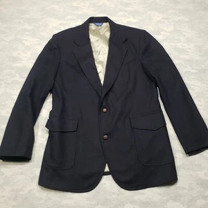 Pendelton Wool Blazer Mens 42R Blue Two Button Jacket - Picture 1 of 10