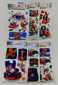 6x Winnie The Pooh & Friends Window Decals Static Cling " Stickers " VTG 90s New - Picture 1 of 9