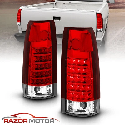 Luces traseras LED rojas transparentes para Chevy/GMC C10 C/K Silverado Tahoe Sierra 1988-1999 Foto 1 de 4