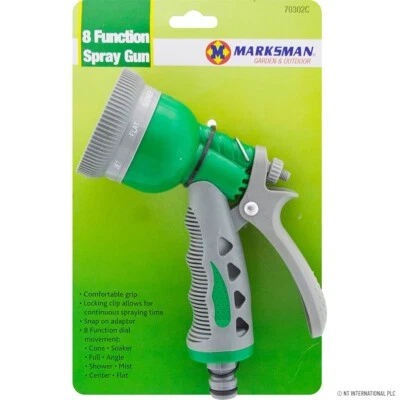 8 Function Spray Nozzle Water Hose Gun Soft Grip Handle for Easy Watering & Car - Image 1 of 4