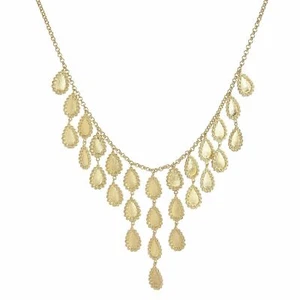 Gold strukturierte Satin Latz Statement Halskette Rivka Friedman 18K vergoldet - Bild 1 von 2