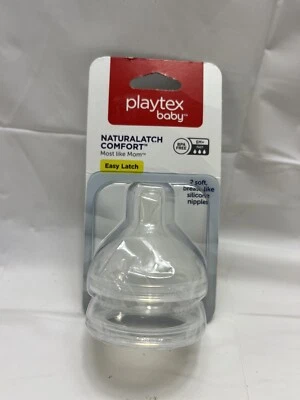Соски Playtex Baby Natural Comfort Easy Latch упаковка 2 шт. 6 М+ НОВЫЕ средний поток - Изображение 1 из 4