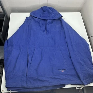 Vintage Polo Sport Jacket Pullover Coat Blue Indigo Cotton XL Ralph Lauren 90s - Picture 1 of 13