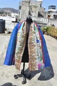 Neck Scarf Recycle Silk Scarf Indian Kantha Scarf Soft Women Silk Scarf 50x180" - Imagen 1 de 6