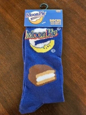 Moon Pie Nuevo Par Novedad Amarillo Publicidad Crew Calcetines OSFM Se Ajusta 6-12 2024 Foto 1 de 2