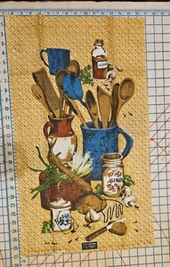 VTG STEVENS NOVELTY LINEN TEA KITCHEN DISH TOWEL BOB GORYL KITCHEN UTENSILS NWT - Picture 1 of 4
