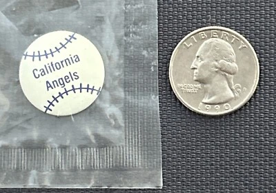 1984 California Angels Baseball Pin Button: Crane's Potato Chips;  MIB Sealed - Image 1 of 4