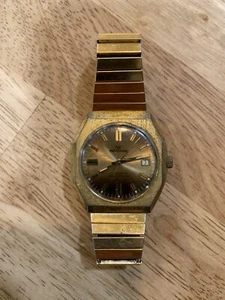 Läuft Vintage 70er Waltham Herren Automatik Automatik Uhr 7 Jewels Gold Tag Datum - Bild 1 von 6
