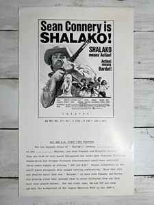 Libro de prensa Sean Connery Brigitte Bardot Shalako película Western Legends 1968 almohadilla de anuncios - Imagen 1 de 4