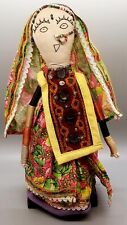 Indian Rajasthani Cloth Wood Woman Doll Handmade By Gujrati Women Of India