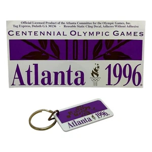 Official Centennial Olympic Games Atlanta 1996 Keychain & Reusable Static Cling - Picture 1 of 2