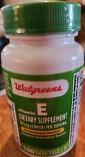 Walgreens Dietary Supplement Vitamin E 200 Iu 100 Softgels SEALED EXP 04/2025
