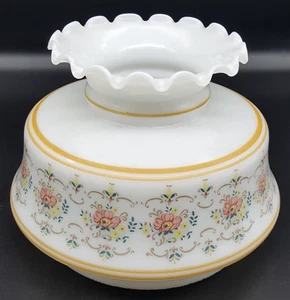 Paralume lampada uragano vintage Quoizel ABIGAIL ADAMS corallo rosa floreale attacco 6,5" - Foto 1 di 7