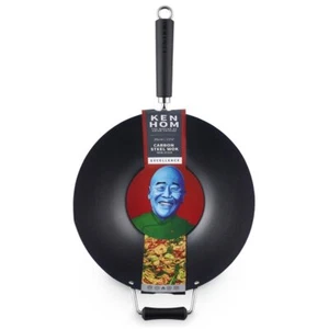 Ken Hom Non-Stick Carbon Steel Wok 35cm - Picture 1 of 6