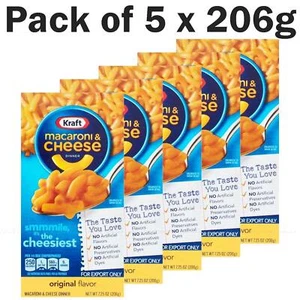 Kraft Macaroni & Cheese Original Flavour Dinner Rich Creamy Pasta Pack 5 x 206g - Picture 1 of 4