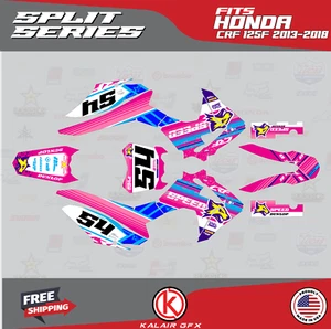 Graphics Kit for HONDA CRF 125F (2013-2018) CRF125F SPLIT-pink - Picture 1 of 6