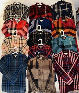 Youth Kids Designer Set Lot 13x BURBERRY London - Sz 14 Dress Check Print Shirts - Picture 1 of 24