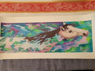 Linnea Pergola - Swimming Horse- Limited Edition Giclee on Canvas, W/ COA Signed - Image 1 of 4