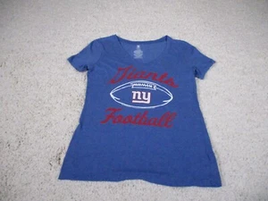 New York Giants Shirt Womens Small Blue Football Pullover V Neck NFL Soft - Picture 1 of 13
