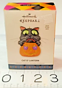 Hallmark Keepsake Ornament Halloween 2013 Cat O’Lantern Glow in the Dark Pumpkin - Picture 1 of 12