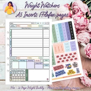  A5 Lebensmittel Diät Planer Seiten Filofax Kikki Tagebuch WEIGHT WATCHERS Schreibwaren 🙂 - Bild 1 von 12