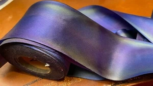 silk ribbon 2.5" on the bias hand dyed 1yd made in USA lobelia - Picture 1 of 3