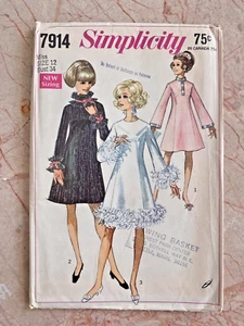 Simplicity 7914, 60s Dress, Sz 12/34, Vintage Sewing Pattern, Cut, FF - Picture 1 of 2