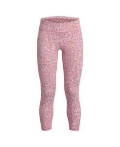 Under Armour Motion Printed Crop Leggings Pants Big Girls YXL Pink Elastic Waist - Picture 1 of 15