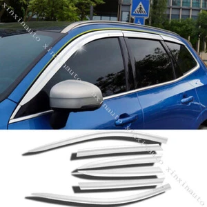 6P For Volvo XC90 2015-2021 Chrome Side Window Vent Visors Sun Rain Wind Guards - Bild 1 von 7
