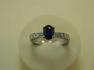 ZAFIRO ORO BLANCO MACIZO 18K - Anillo diamante 1,33 T.w (tienda cerrada) 11-MVRQ - Imagen 1 de 5