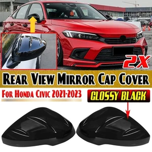 Pair Glossy Black RearView Side Mirror Cover Cap W/LED For 23-26 Acura Integra - Bild 1 von 8