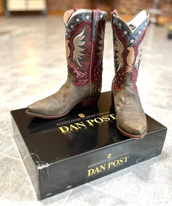 Dan Post Leather Bay Apache / Red Eagle Western Men's Cowboy Boots 11 D w/ box - Picture 1 of 24