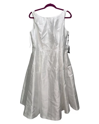 Adrianna Papell Women’s Sleeveless Mikado Tea-Length Dress – Ivory – Size 12 – N - Image 1 of 4