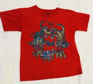 Vintage Y2K Era DINO-PACK Jungen Jugend T-Shirt rot Gr. 6/7 Grafik Dinosaurier - Bild 1 von 11