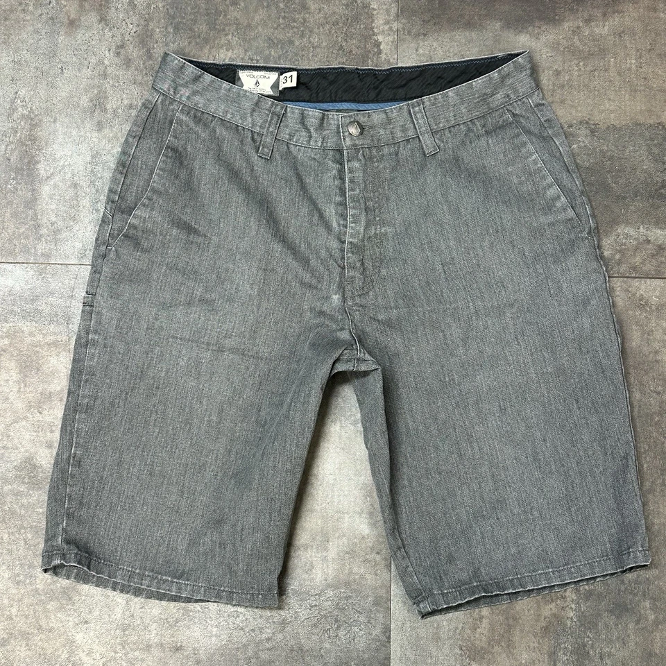 Volcom Frickin Chino Shorts Mens 31 Regular Fit Gray Flat Front Relaxed Skate - Image 1 of 4