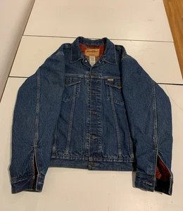 Vintage Levis Trucker Jacket Large Blue Flannel Blanket Lined Barn Western Denim - Picture 1 of 15