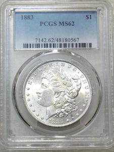 1883 P Morgan Silver Dollar PCGS MS62 Original White & Frosty Just Graded #U143G - Picture 1 of 4