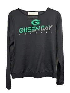 Touch Active Shirt Womens M Foil Print Open Back NFL Green Bay Packers Black EUC - Picture 1 of 15
