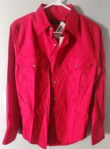 Roper Pearl Snap Long Sleeve Red Button Down Shirt Men M Western - Bild 1 von 4