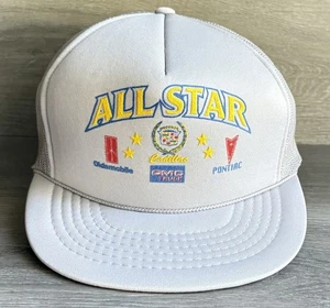 Vintage All-Star Cadillac Oldsmobile GM Pontiac Trucker Mesh Snapback Hat Cap - Picture 1 of 6