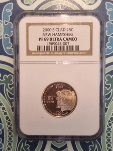 2000 S NEW HAMPSHIRE STATE QUARTER NGC PF 69 ULTRA CAMEO - Picture 1 of 4