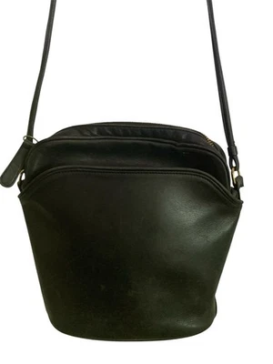 Bolsa COACH vintage década de 1980 preta luva couro curtido feita nos EUA como está - Imagem 1 de 4