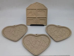 Pampered Chef Cookie Molds 3 "Seasons of The Heart" '03, 1 Farmyard Friends '94 - Picture 1 of 12