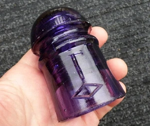 Antique Canadian purple glass PONY insulator FREE SHIPPING! - Bild 1 von 10