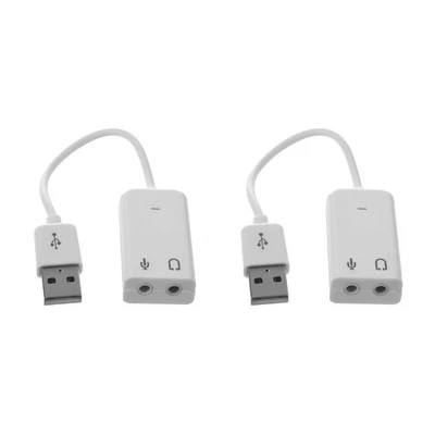 3pcs 3.5mm Microphone Earphone Socket USB 2.0 Sound Card Speaker Audio9781 - Image 1 of 2