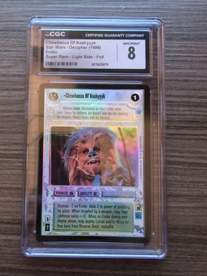 FOIL *Chewbacca Of Kashyyyk* CGC 8 NM/Mint Star Wars CCG Endor w/Stand - Image 1 of 2